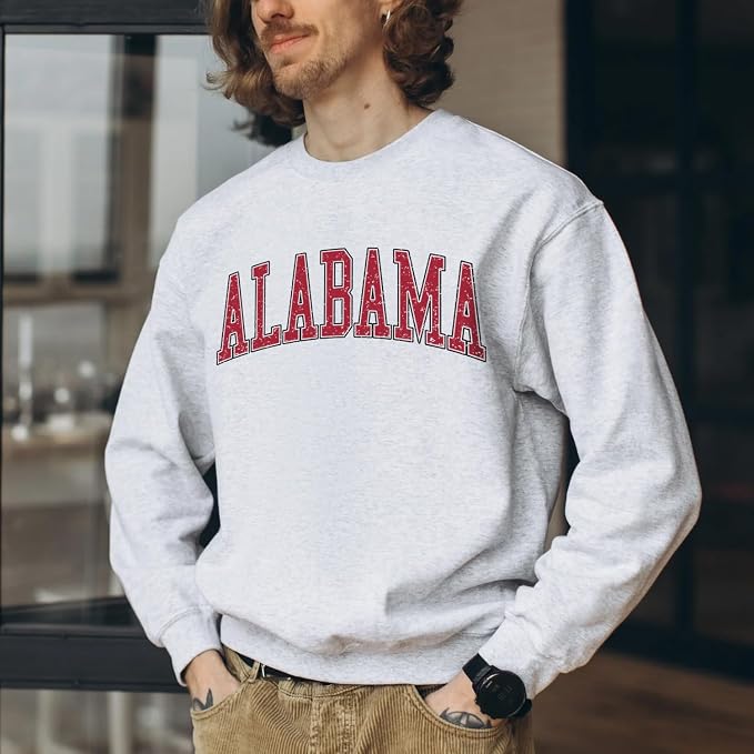 Custom Collegiate Arch Team Sweatshirt Vintage Distressed Game Day Crewneck