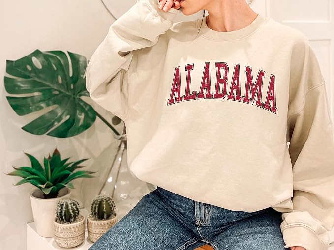 Custom Collegiate Arch Team Sweatshirt Vintage Distressed Game Day Crewneck