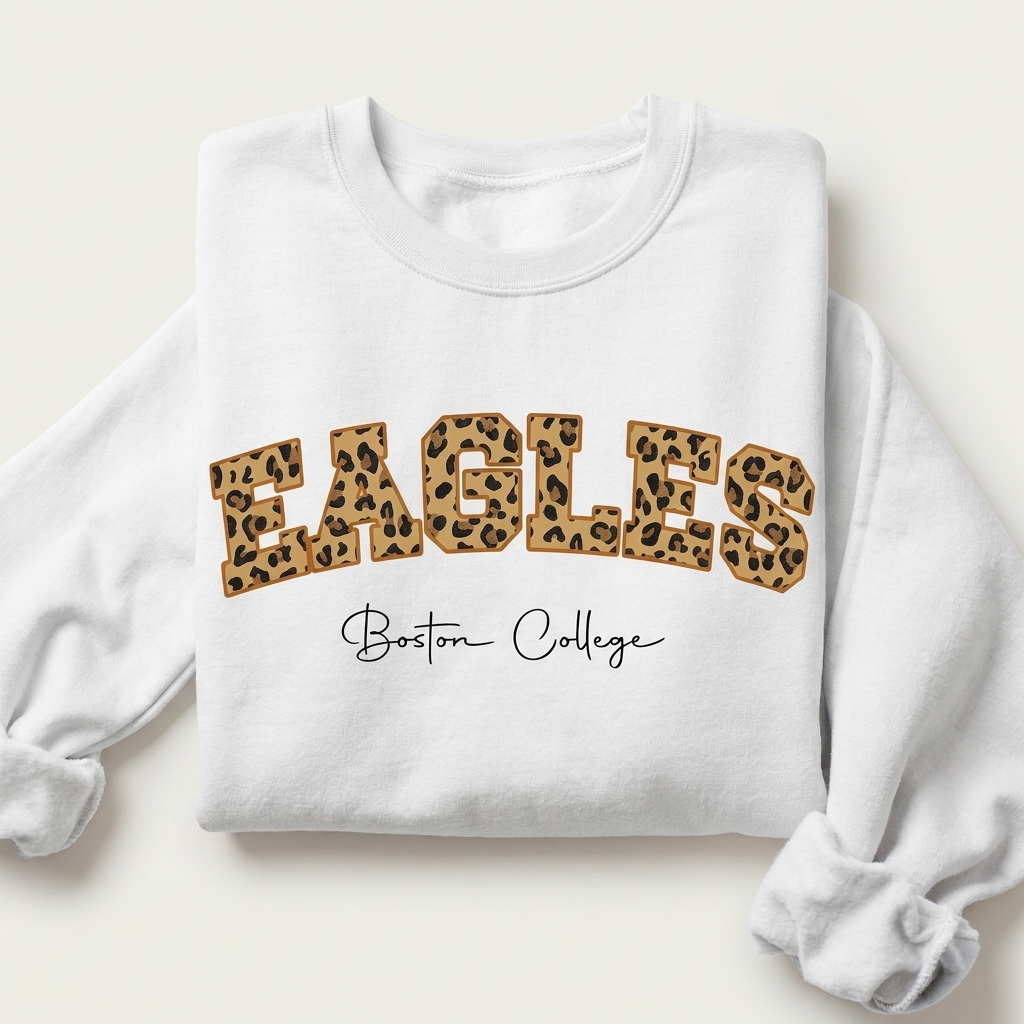 Custom Floral Fill Varsity Mascot Crewneck Sweatshirt, Personalized School Name Game Day Spirit Pullover