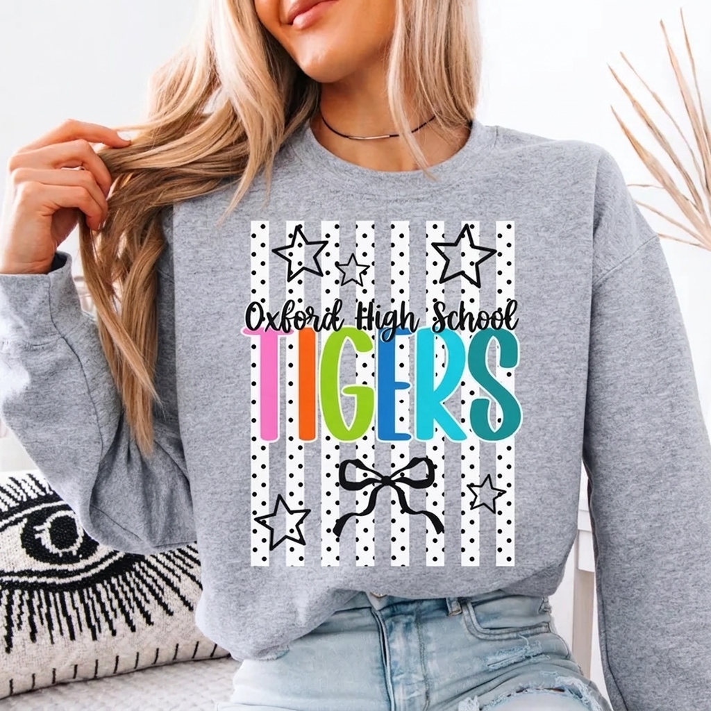 Custom Colorful Mascot Monogram Sweatshirt Personalized School Spirit Apparel
