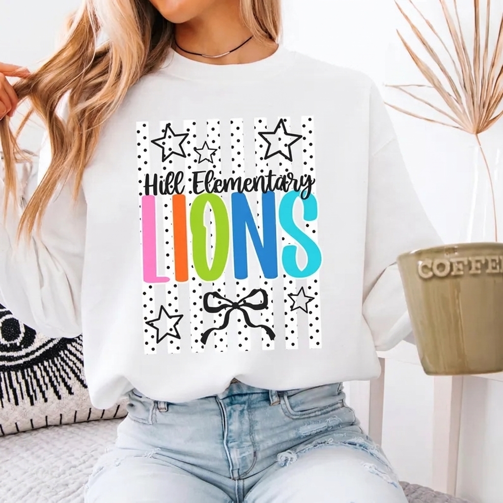 Custom Colorful Mascot Monogram Sweatshirt Personalized School Spirit Apparel