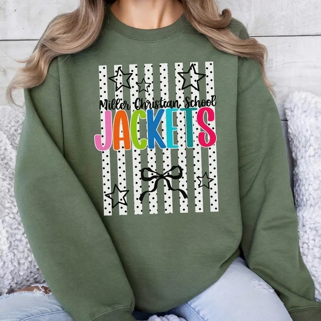 Custom Colorful Mascot Monogram Sweatshirt Personalized School Spirit Apparel