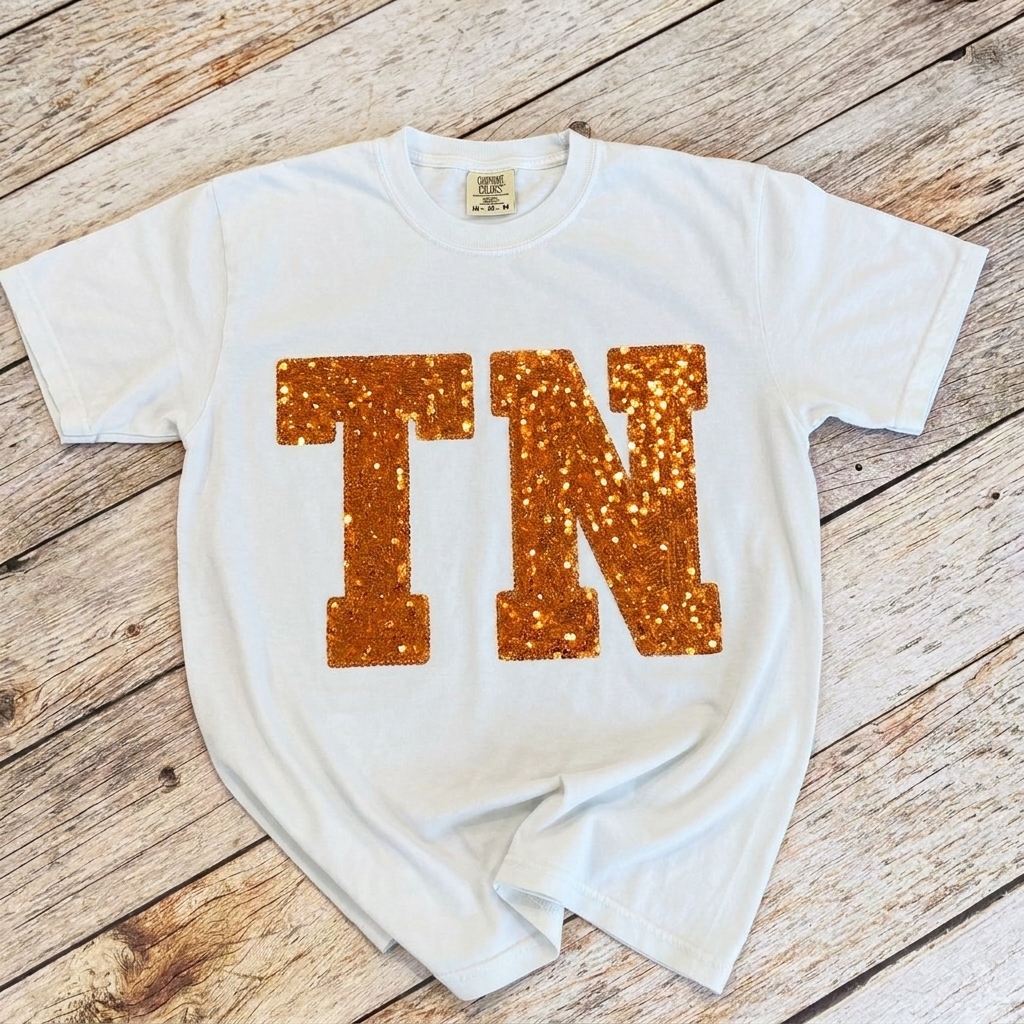 Custom Football Stadium Team Sequin Letters Crewneck Sweatshirt, Shimmer Jersey Letter Stadium Sweatshirt