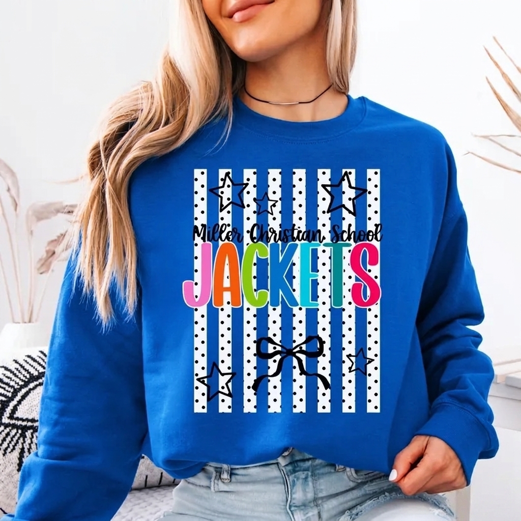 Custom Colorful Mascot Monogram Sweatshirt Personalized School Spirit Apparel