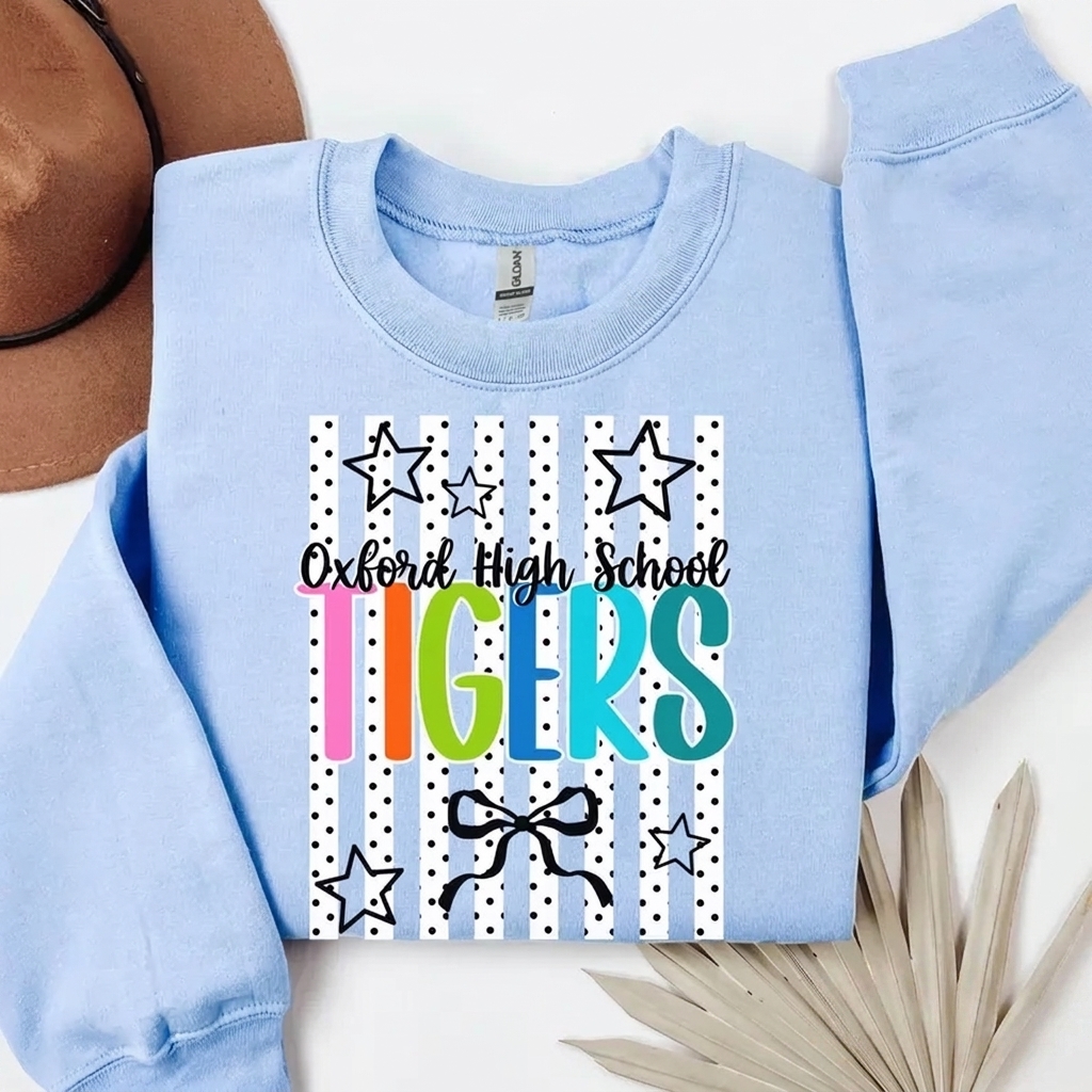 Custom Colorful Mascot Monogram Sweatshirt Personalized School Spirit Apparel