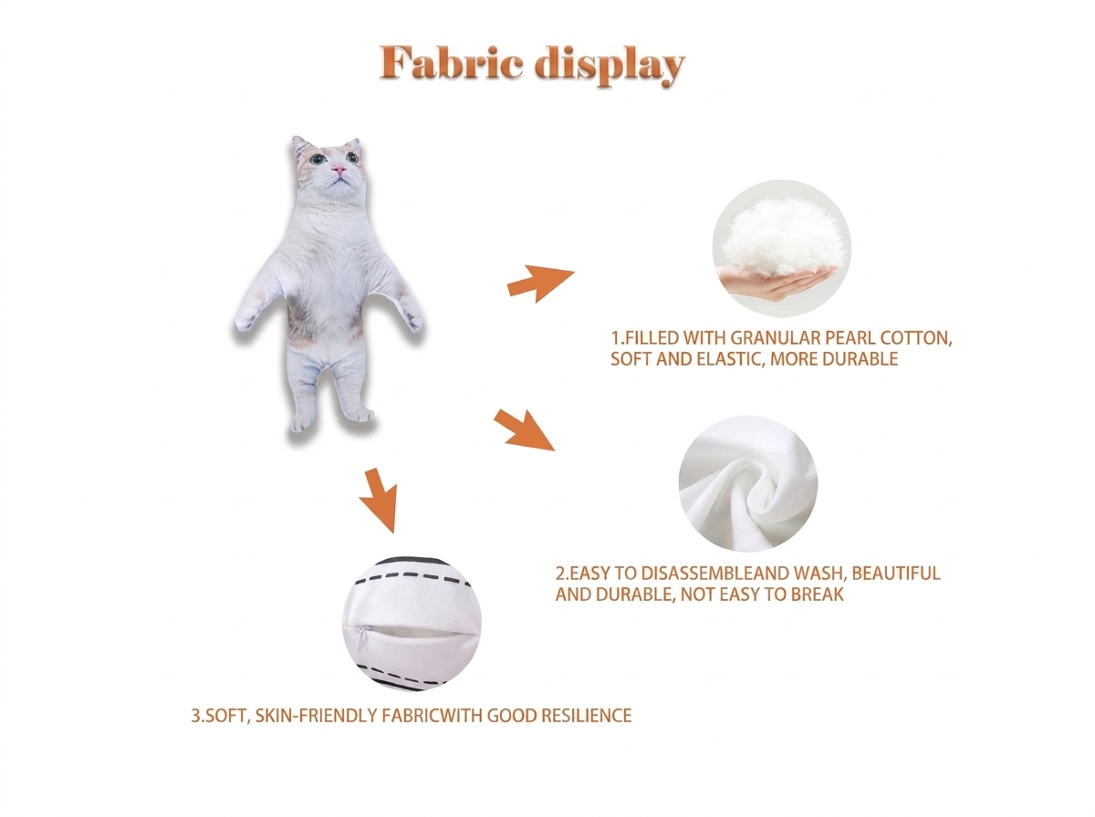 Custom Pet Photo Bendable Plush Doll, Personalized Dog Cat Re-Poseable Funny Pet Portrait Figurine