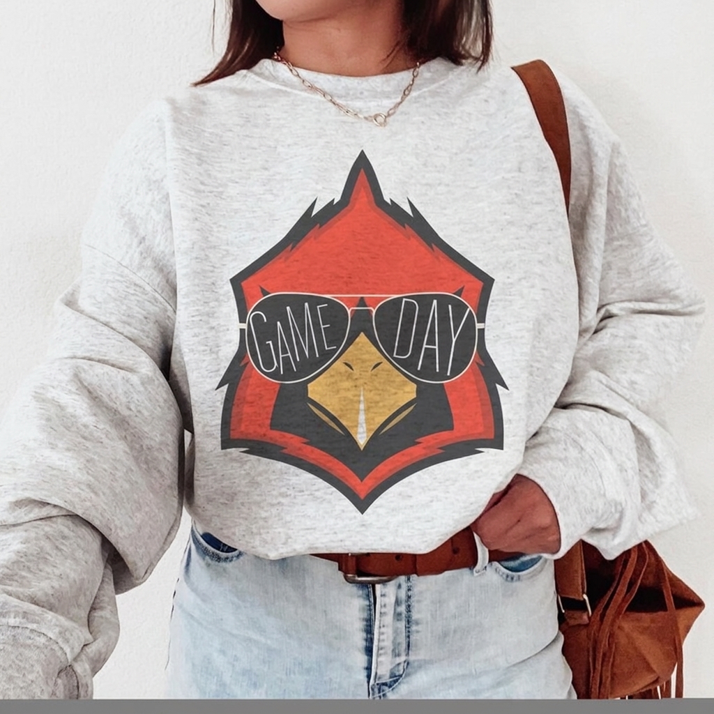 Custom Mascot Sunglasses Game Day Sweatshirt Cool Aviator Mascot Crewneck