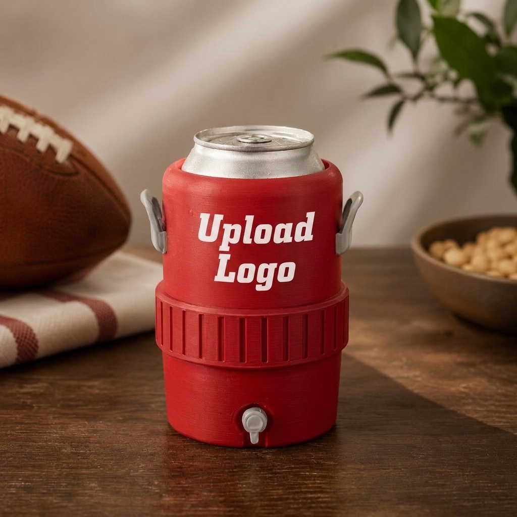 Custom 3D Raised College Mascot Insulated Can Cooler, Personalized Team Logo Drink Holder For Football Tailgates