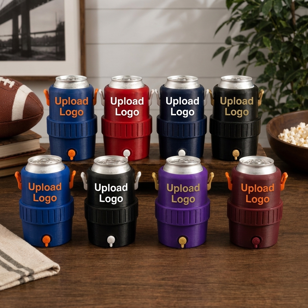 Custom 3D Raised College Mascot Insulated Can Cooler, Personalized Team Logo Drink Holder For Football Tailgates