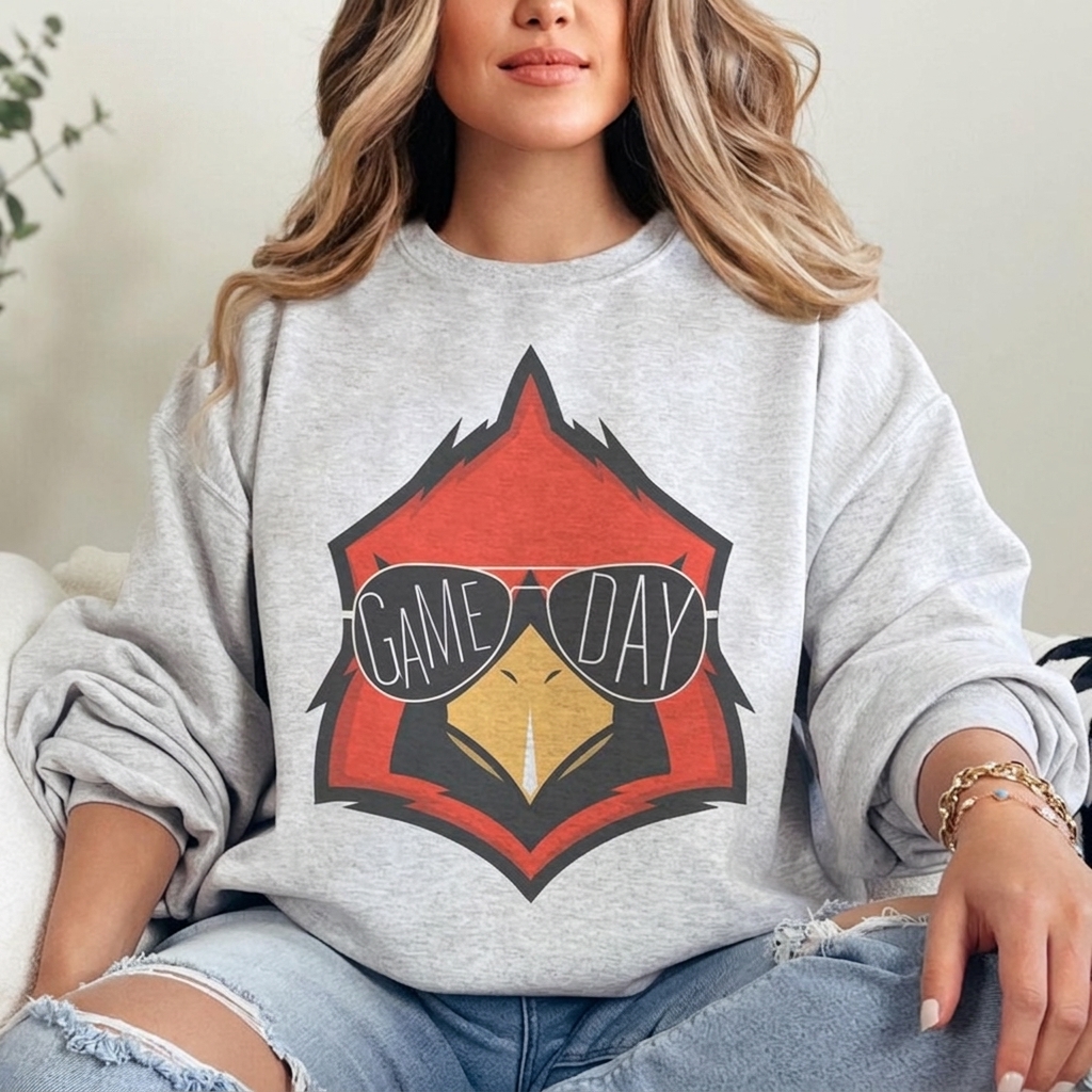 Custom Mascot Sunglasses Game Day Sweatshirt Cool Aviator Mascot Crewneck
