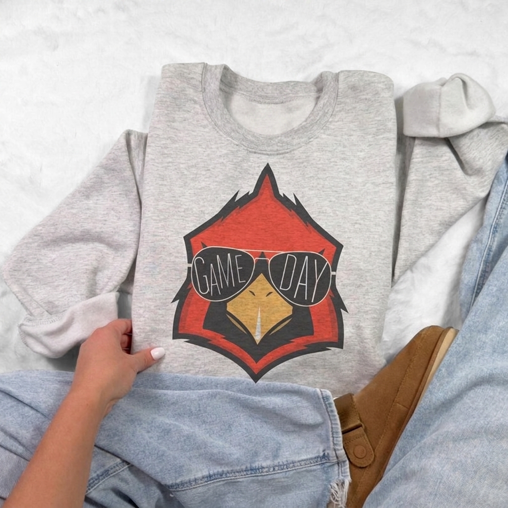 Custom Mascot Sunglasses Game Day Sweatshirt Cool Aviator Mascot Crewneck