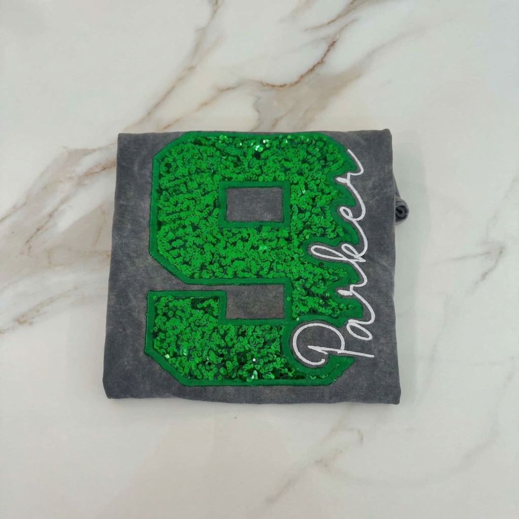 Custom Sequin Number Football Jersey Personalized Game Day Mesh Shirt