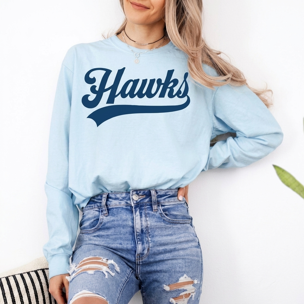Custom Tail Sweep Mascot Sweatshirt Retro Cursive Game Day Crewneck