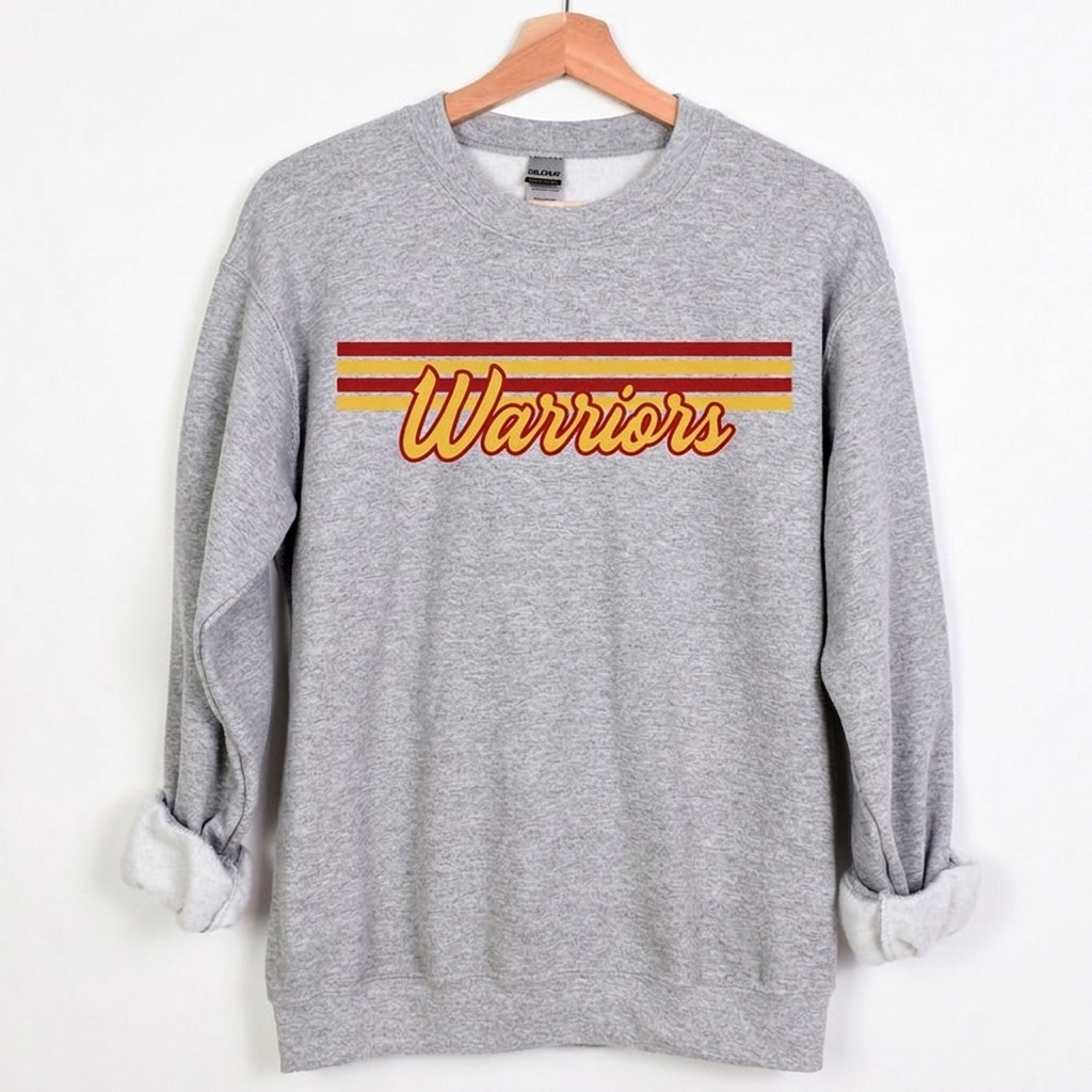 Custom Mascot Retro Stripe Sweatshirt Personalized School Team Game Day Apparel