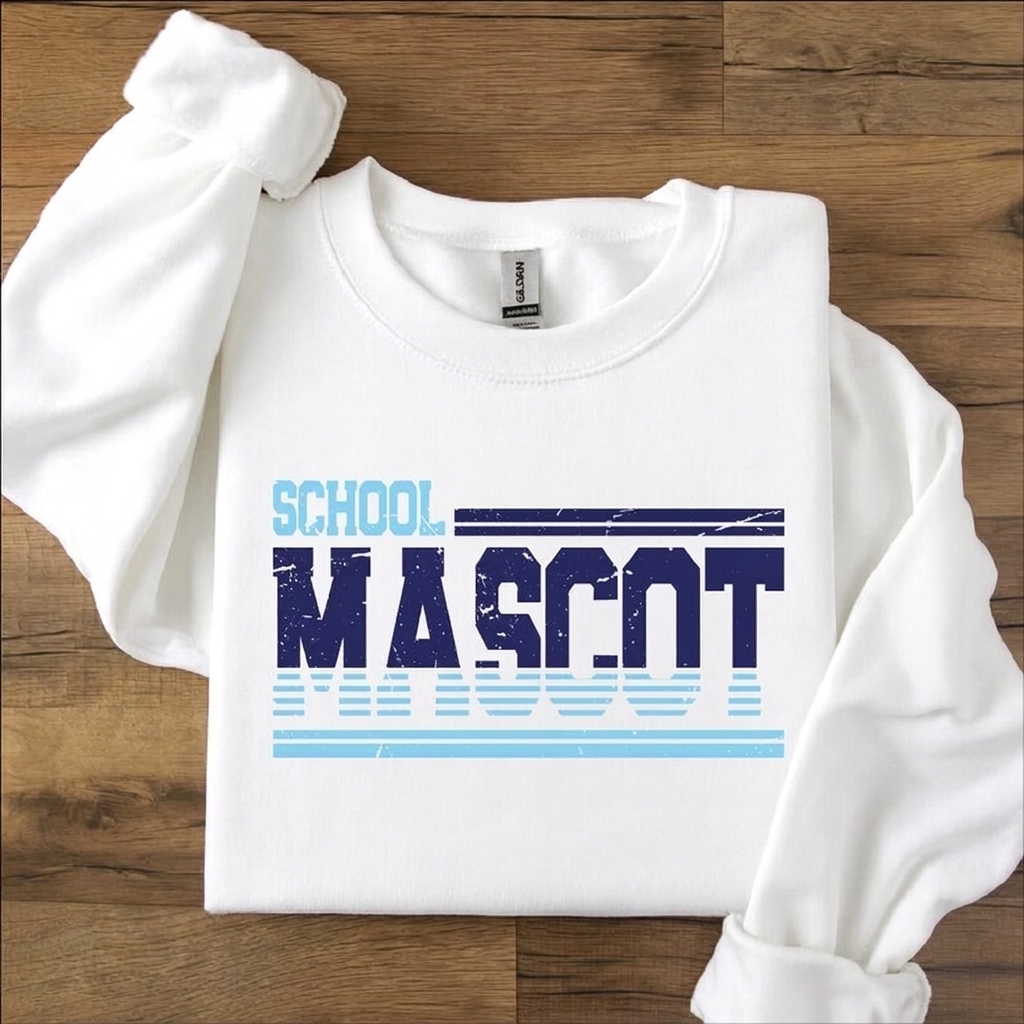 Custom Mascot Vintage Distressed Sweatshirt Game Day College Crewneck