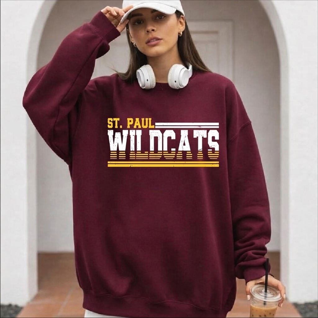 Custom Mascot Vintage Distressed Sweatshirt Game Day College Crewneck