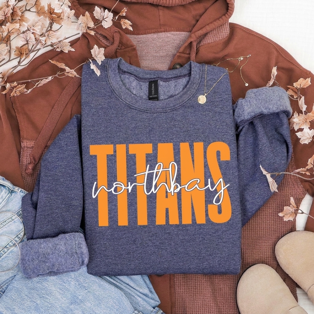 Custom Mascot Tall Block Sweatshirt Personalized City Script Game Day Apparel