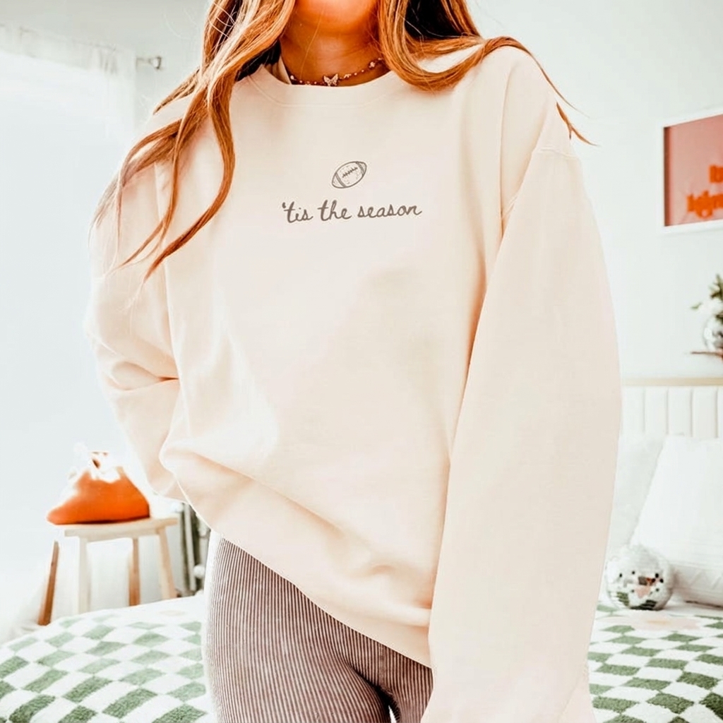 Minimalist Football Shirt Tis The Season Game Day Comfort Colors Graphic Apparel