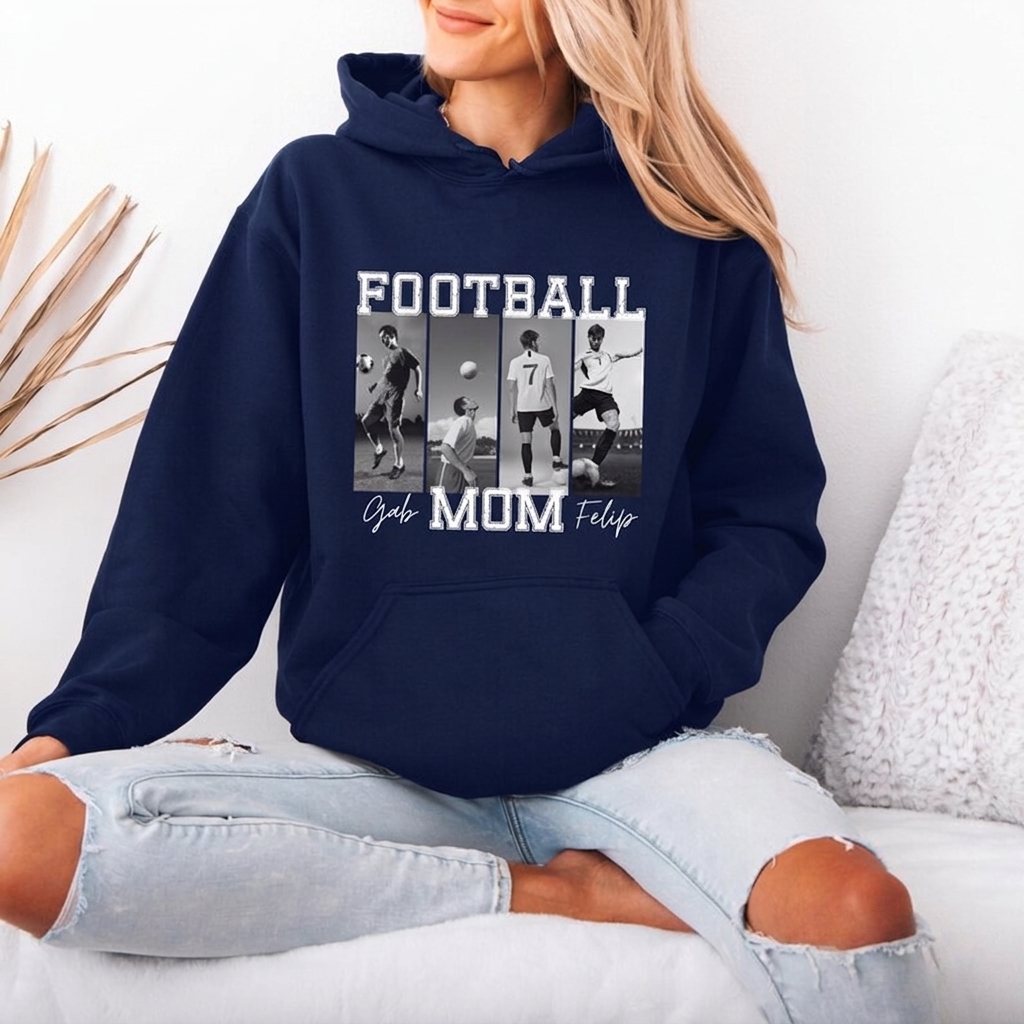 Custom Photo Sports Mom Sweatshirt Personalized Player Picture Collage Game Day Custom Name Apparel