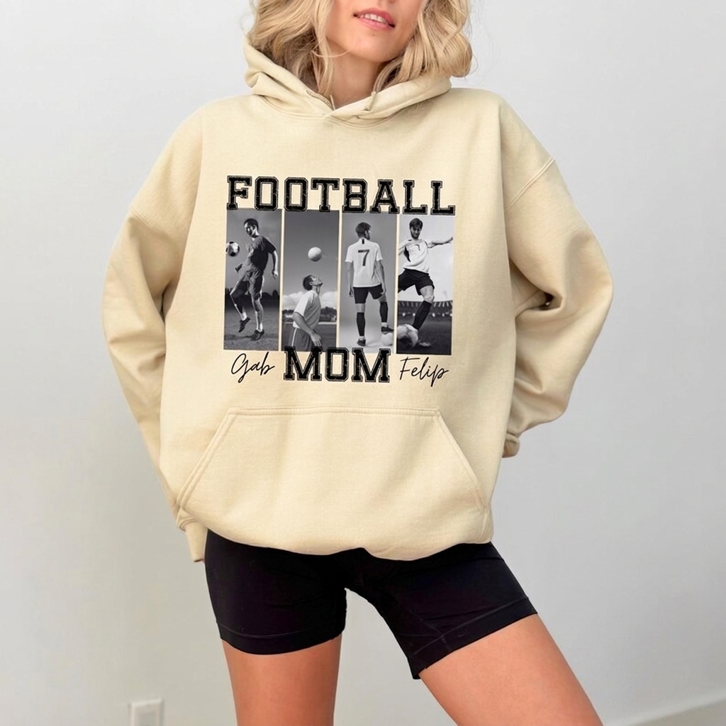 Custom Photo Sports Mom Sweatshirt Personalized Player Picture Collage Game Day Custom Name Apparel