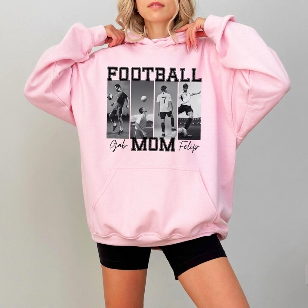 Custom Photo Sports Mom Sweatshirt Personalized Player Picture Collage Game Day Custom Name Apparel