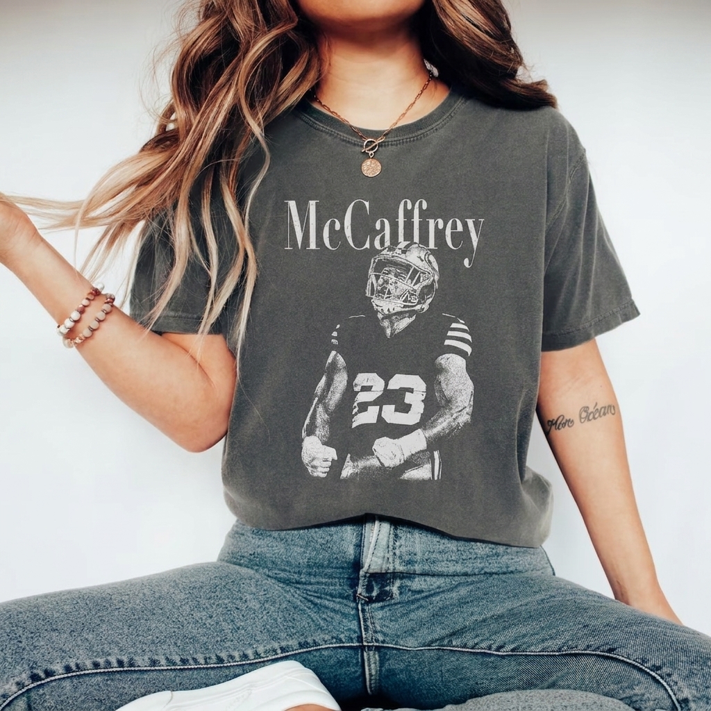 Distressed Retro Football Athlete Graphic Tee, Custom Player Name Vintage Washed Fan T-Shirt