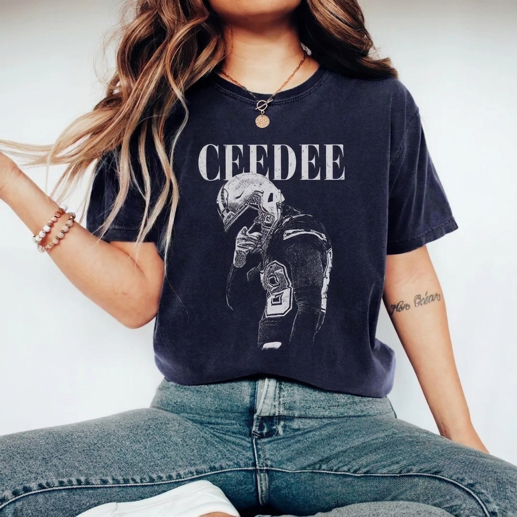 Distressed Retro Football Athlete Graphic Tee, Custom Player Name Vintage Washed Fan T-Shirt