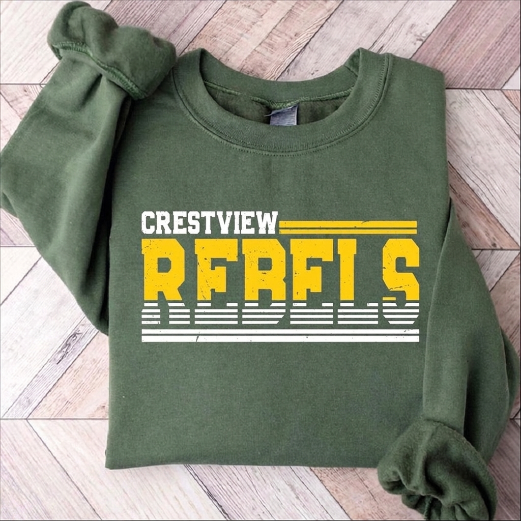 Custom Mascot Vintage Distressed Sweatshirt Game Day College Crewneck