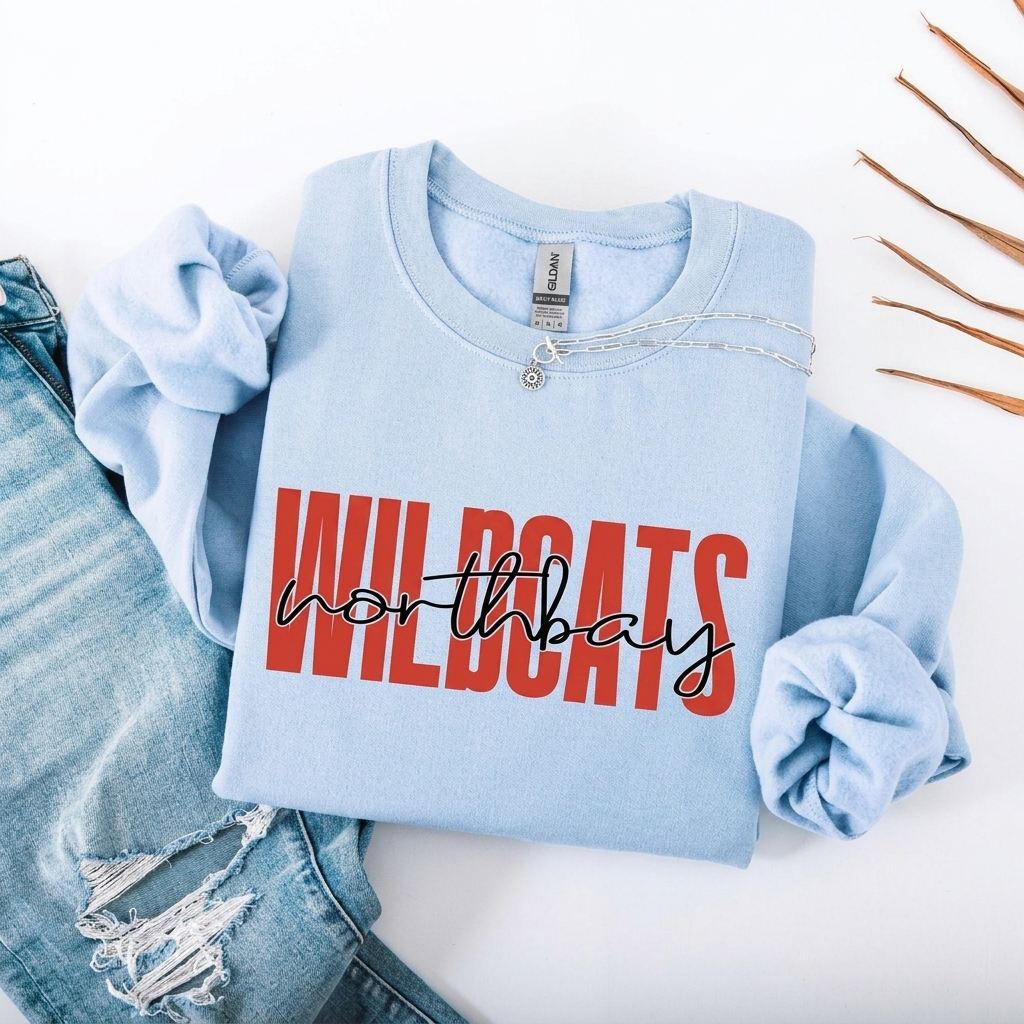 Custom Mascot Tall Block Sweatshirt Personalized City Script Game Day Apparel