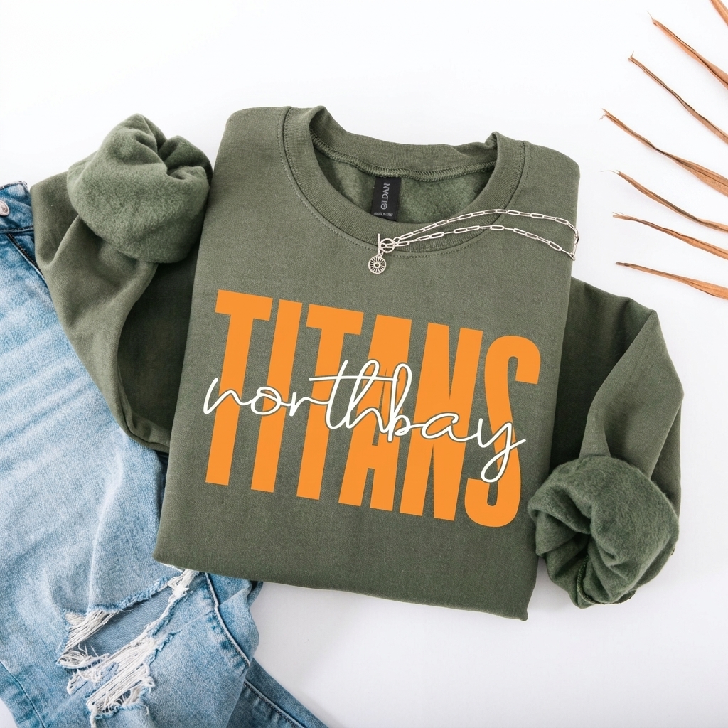 Custom Mascot Tall Block Sweatshirt Personalized City Script Game Day Apparel