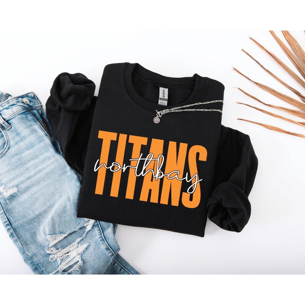 Custom Mascot Tall Block Sweatshirt Personalized City Script Game Day Apparel