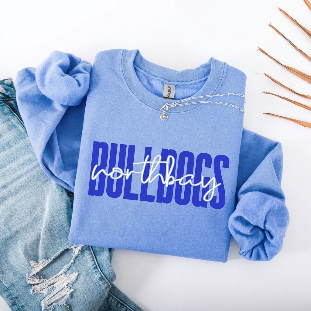 Custom Mascot Tall Block Sweatshirt Personalized City Script Game Day Apparel