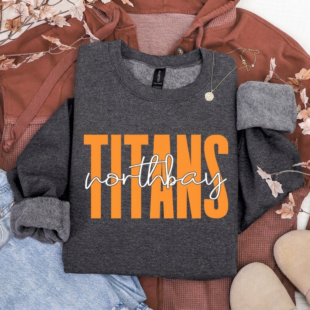 Custom Mascot Tall Block Sweatshirt Personalized City Script Game Day Apparel