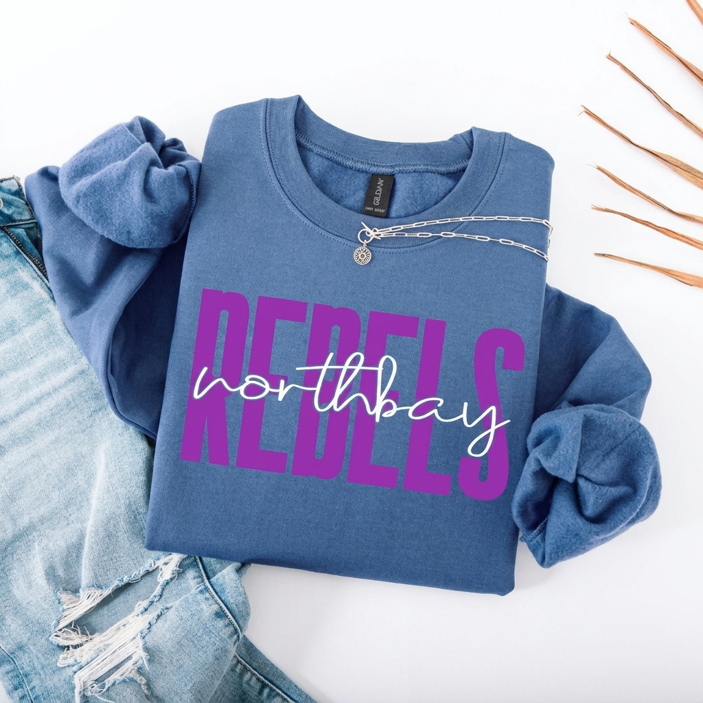 Custom Mascot Tall Block Sweatshirt Personalized City Script Game Day Apparel