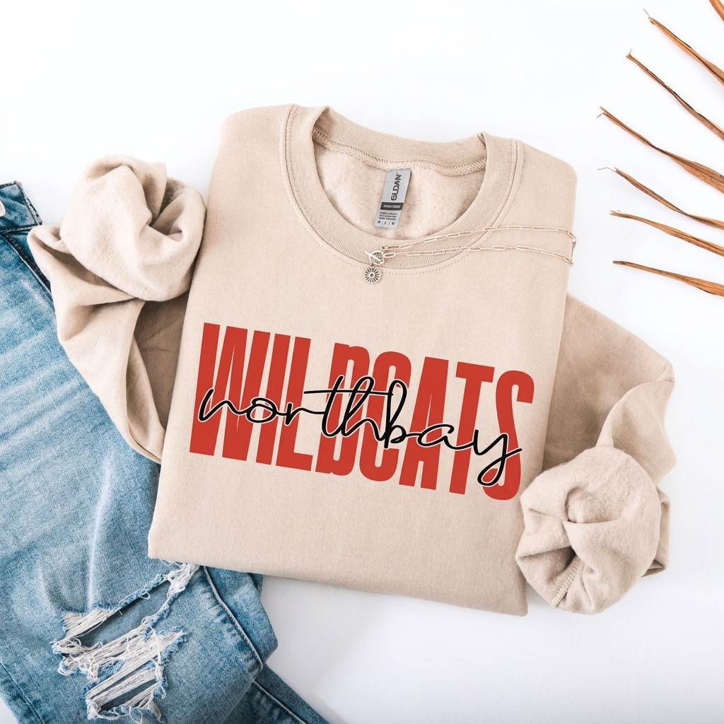 Custom Mascot Tall Block Sweatshirt Personalized City Script Game Day Apparel