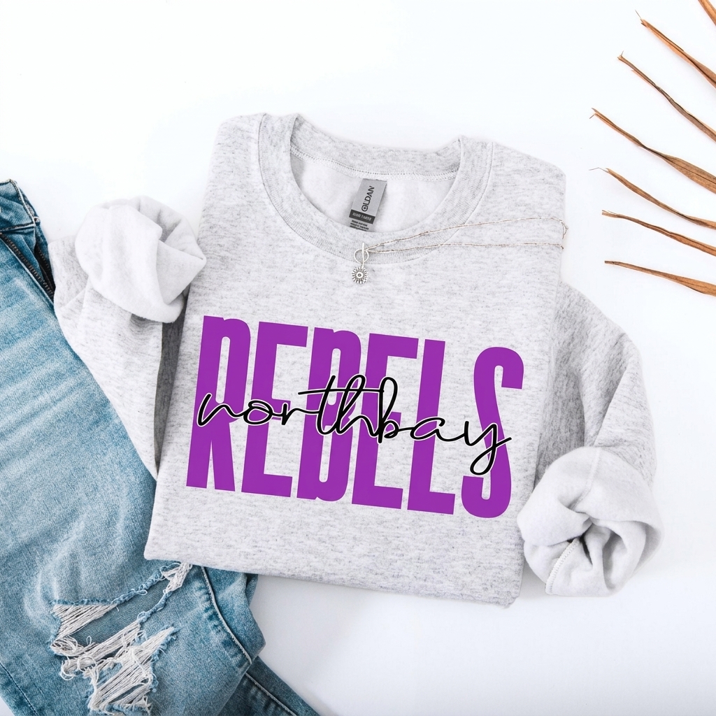 Custom Mascot Tall Block Sweatshirt Personalized City Script Game Day Apparel