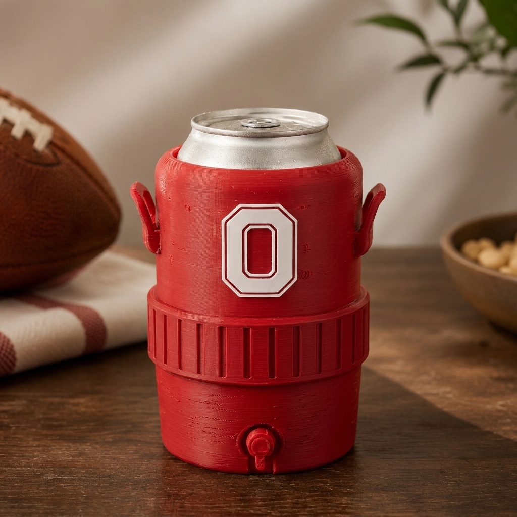 Custom 3D Raised College Mascot Insulated Can Cooler, Personalized Team Logo Drink Holder For Football Tailgates