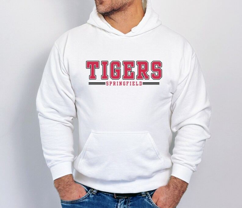 [Copy]Custom Mascot Sweatshirt Wavy Stacked School Name Graphic Retro Cursive Team Game Day Crewneck