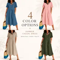⏰SUMMER FINAL SALE⚡8 Pack for $36.99⚡The Linen Dress American Women Love to Wear All Summer