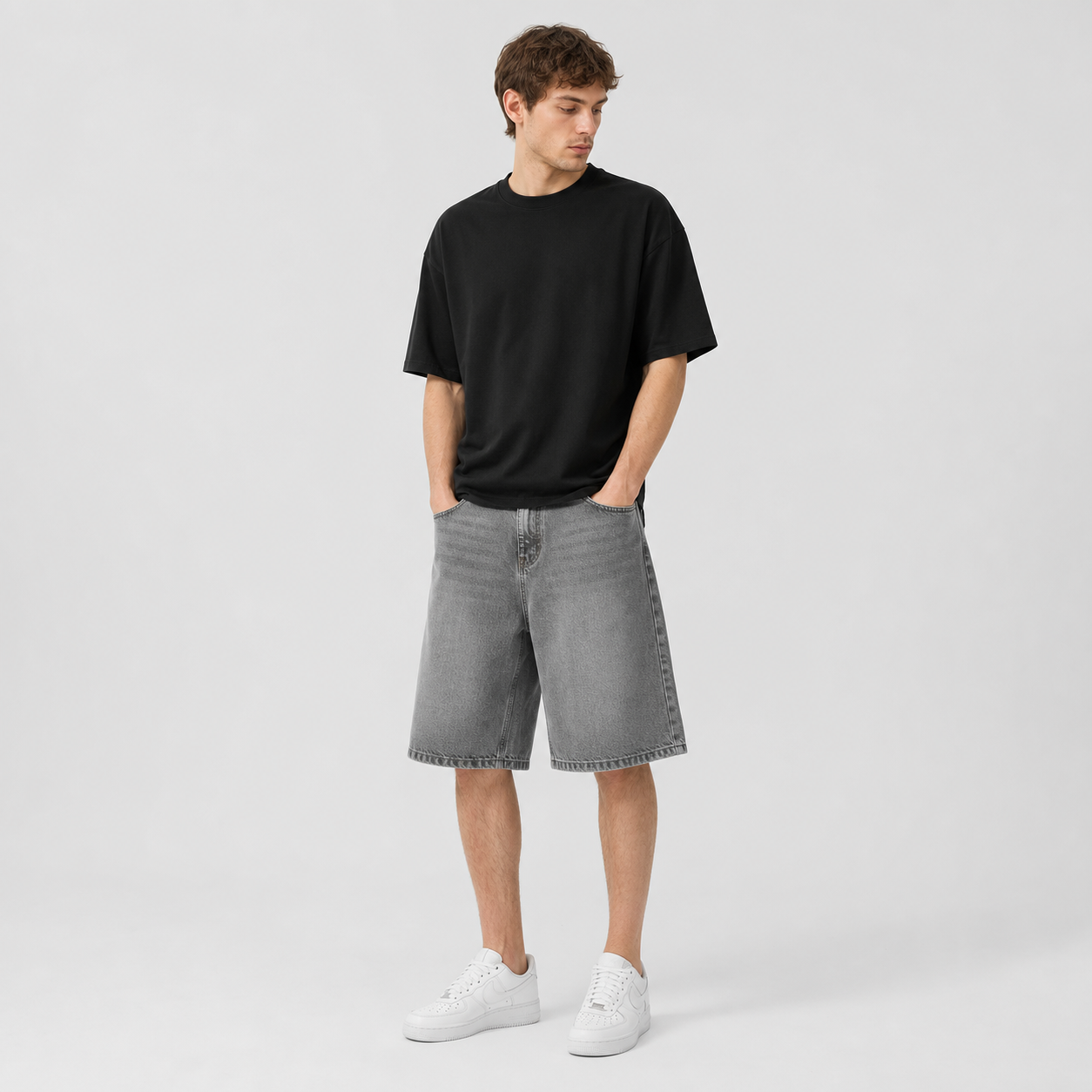 Men's baggy denim shorts