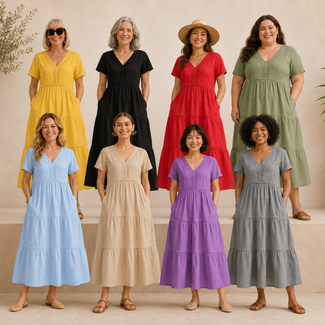 Store Closing Clearance⚡8 Pack for $35.99⚡Women’s Soft Linen Dress - Effortless Elegance That Celebrates Every Curve and Moment