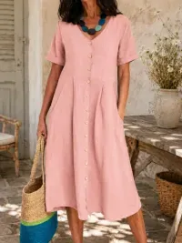 ⏰SUMMER FINAL SALE⚡8 Pack for $36.99⚡The Linen Dress American Women Love to Wear All Summer