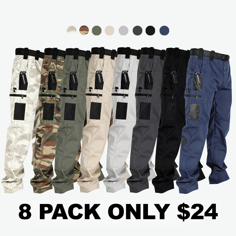 8-Pack Men's Tactical Cargo Pants - Multi Colors & Camo