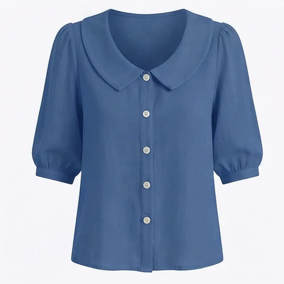 Women's Peter Pan collar button-down shirt-Stylish, elegant, beautiful, and comfortable, suitable for various occasions