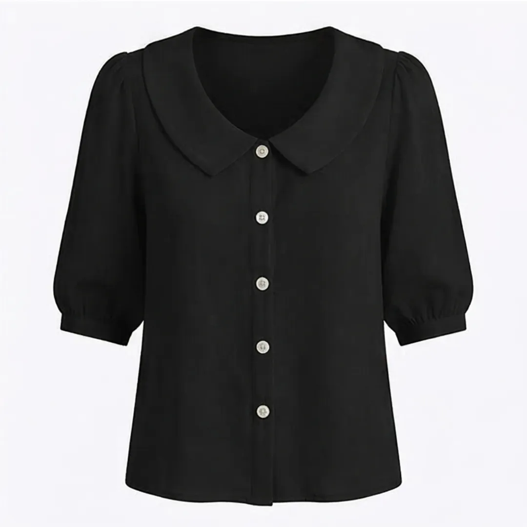 Women's Peter Pan collar button-down shirt-Stylish, elegant, beautiful, and comfortable, suitable for various occasions
