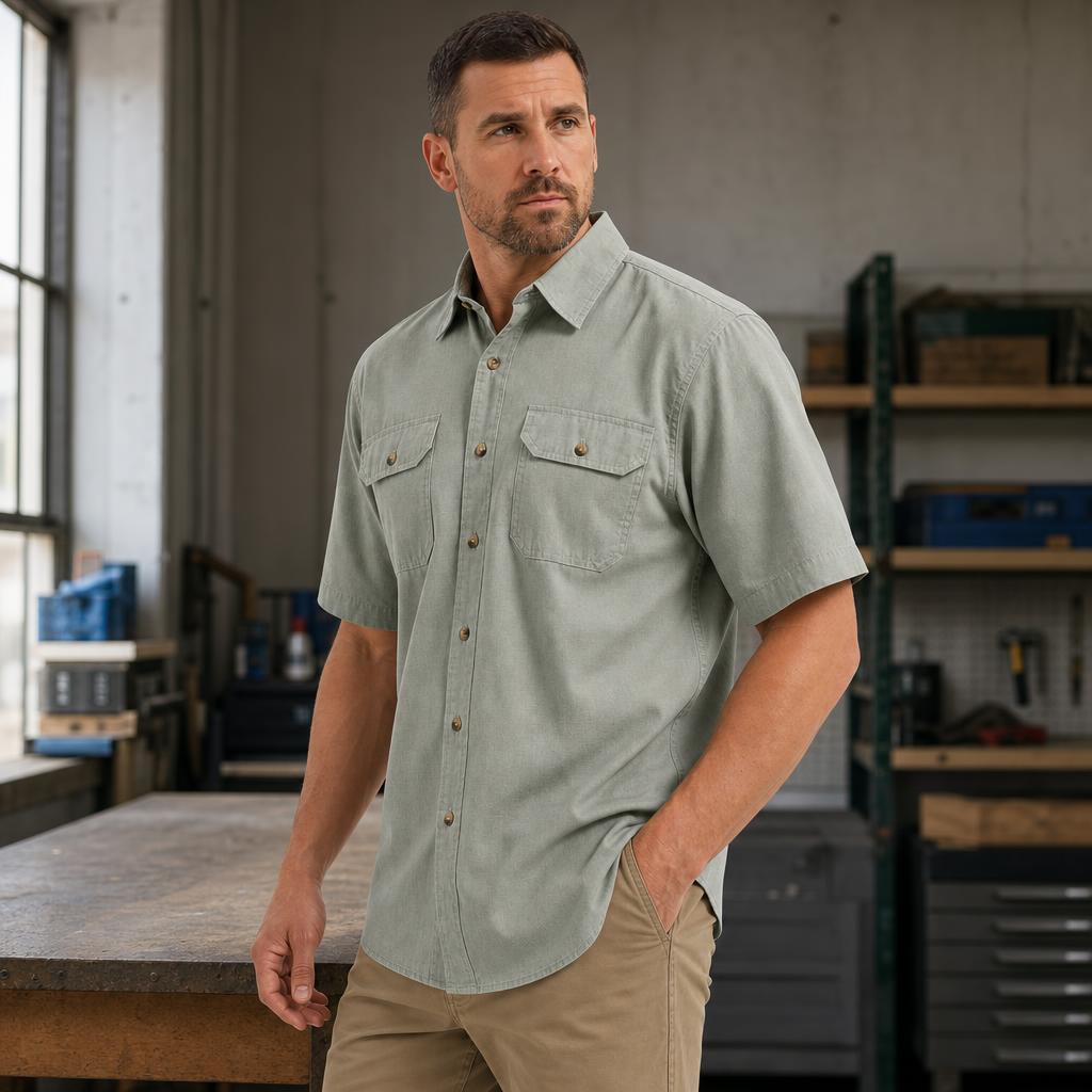 ❀⚡10 Packs for $34.99⚡- Men’s Short Sleeve Utility Work Shirt