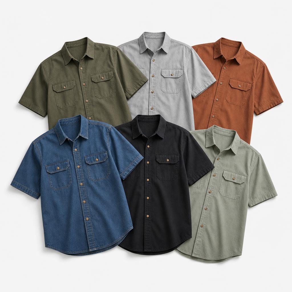 ❀⚡10 Packs for $34.99⚡- Men’s Short Sleeve Utility Work Shirt