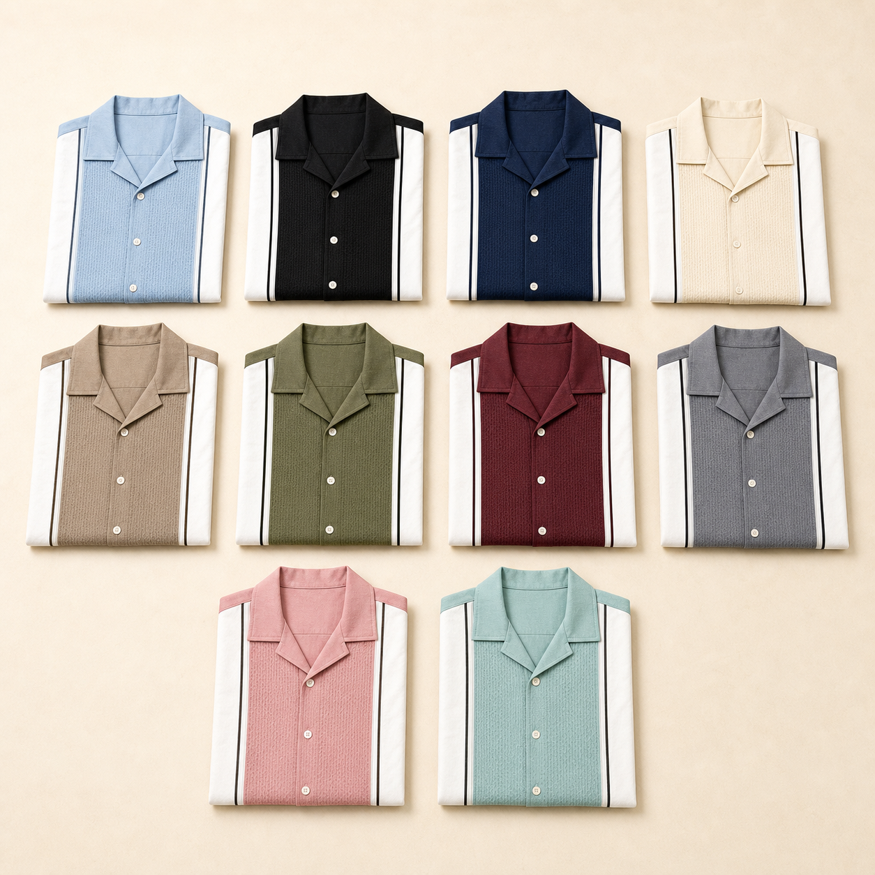 Men's short sleeve resort panel shirt