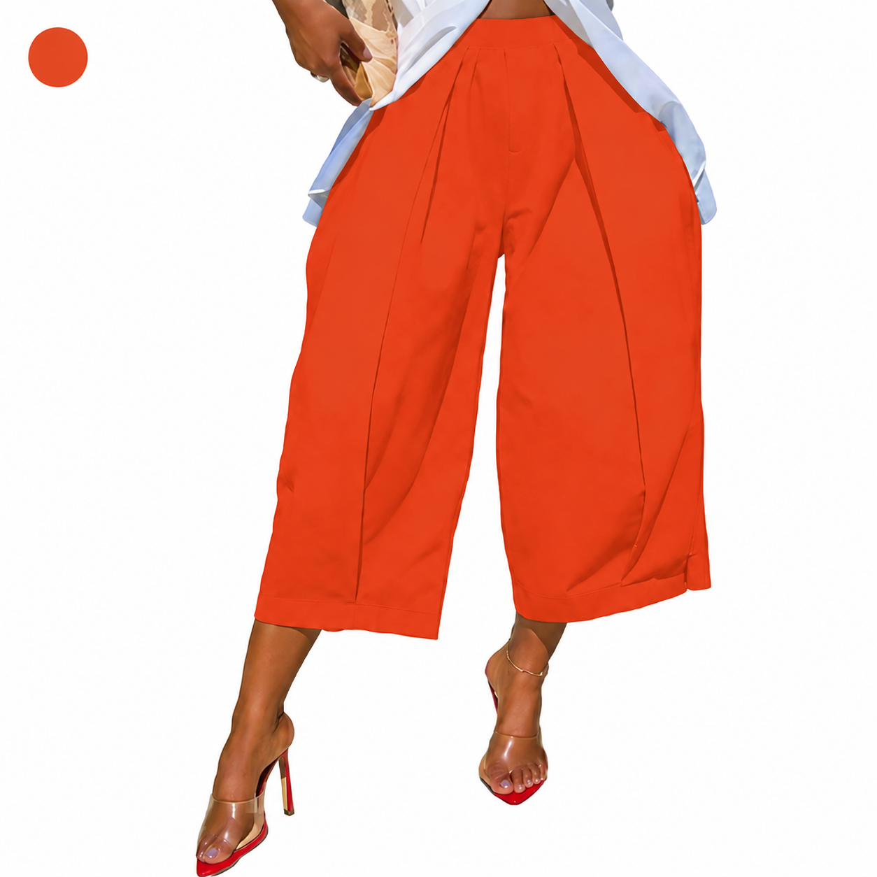 Women's 100% Cotton Loose Capri Pants with Pockets