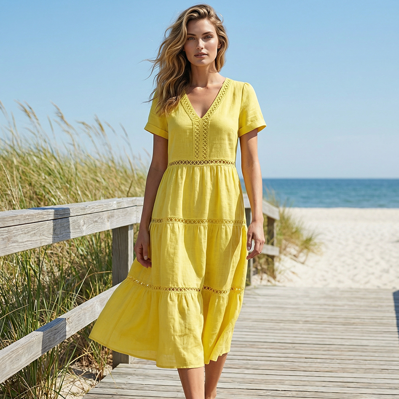 Store Closing Summer Bestseller⚡8 Pack for $35.99⚡Women’s Soft Linen Dress - Effortless Elegance That Celebrates Every Curve and Moment